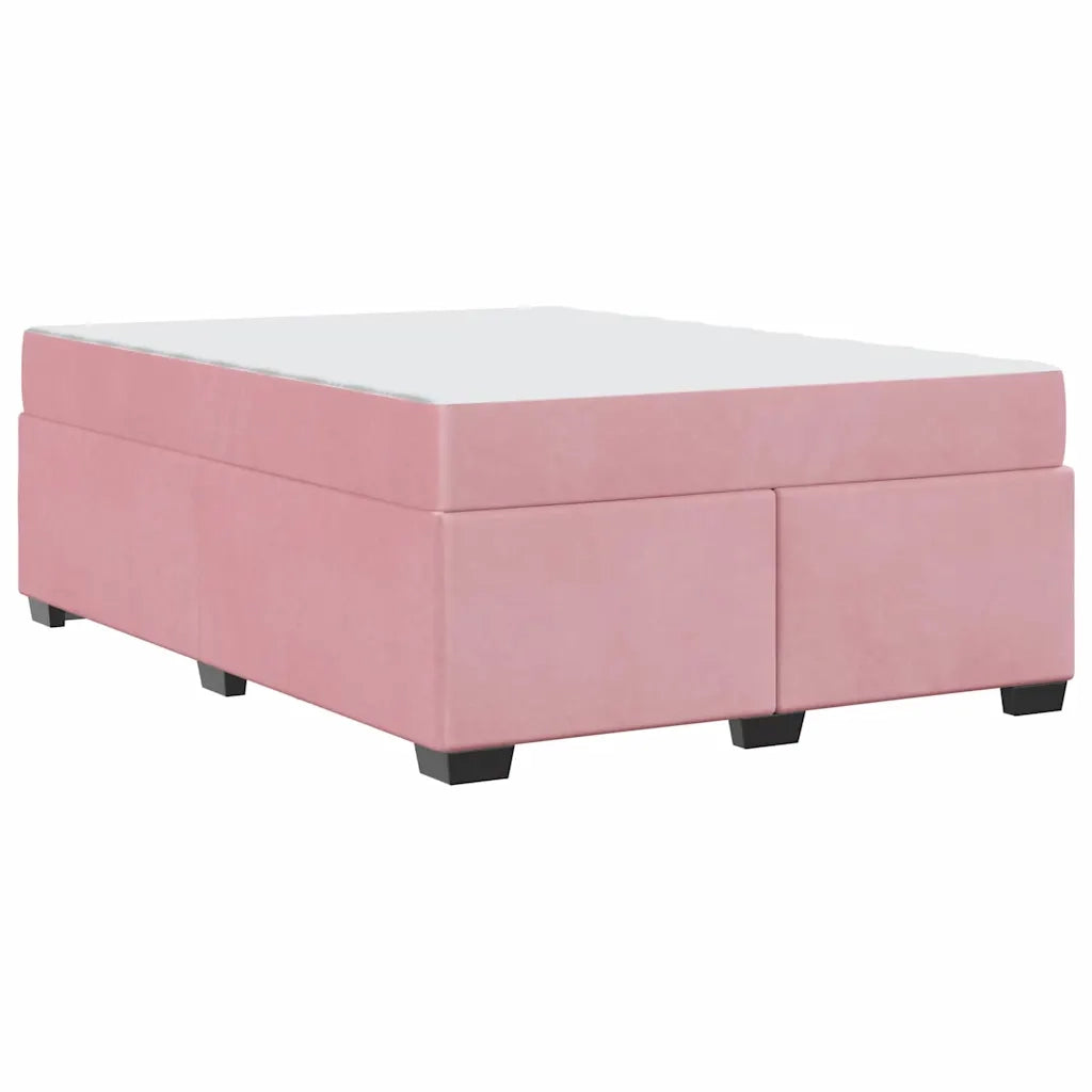 vidaXL Struttura letto con materasso Rosa 140 x 200 cm Velluto