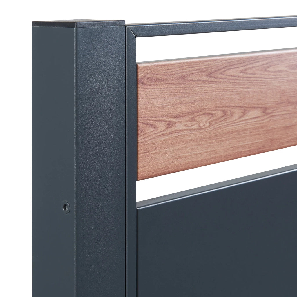 Contenitore per rifiuti in acciaio zincato 120 x 83 x 11 cm effetto legno antracite 03_0009094