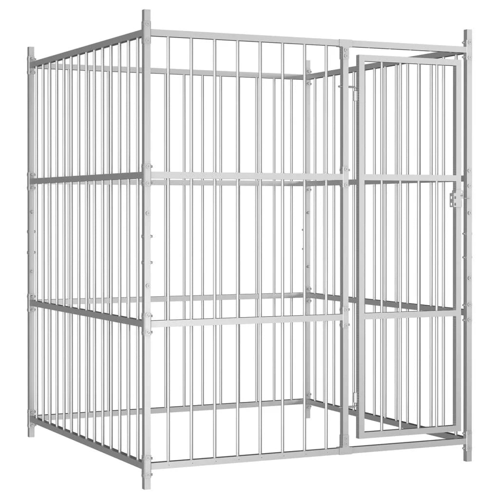 Recinto/gabbia da esterno per cani 150 x 150 x 185 cm 02_0000339