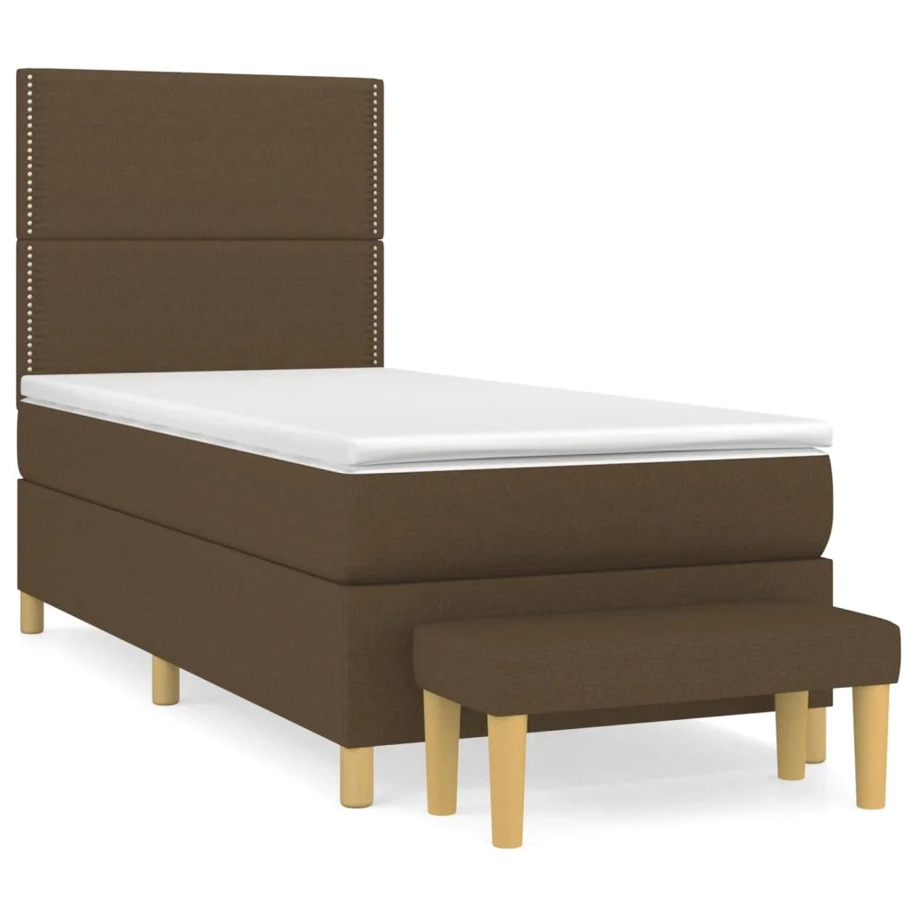 Giroletto a Molle con Materasso Marrone Scuro 90x190cm Tessuto cod mxl 64964