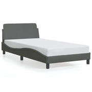 Letto singolo | Letto per adulti | Giroletto Dover Grigio Scuro 100x200 cm Tessuto