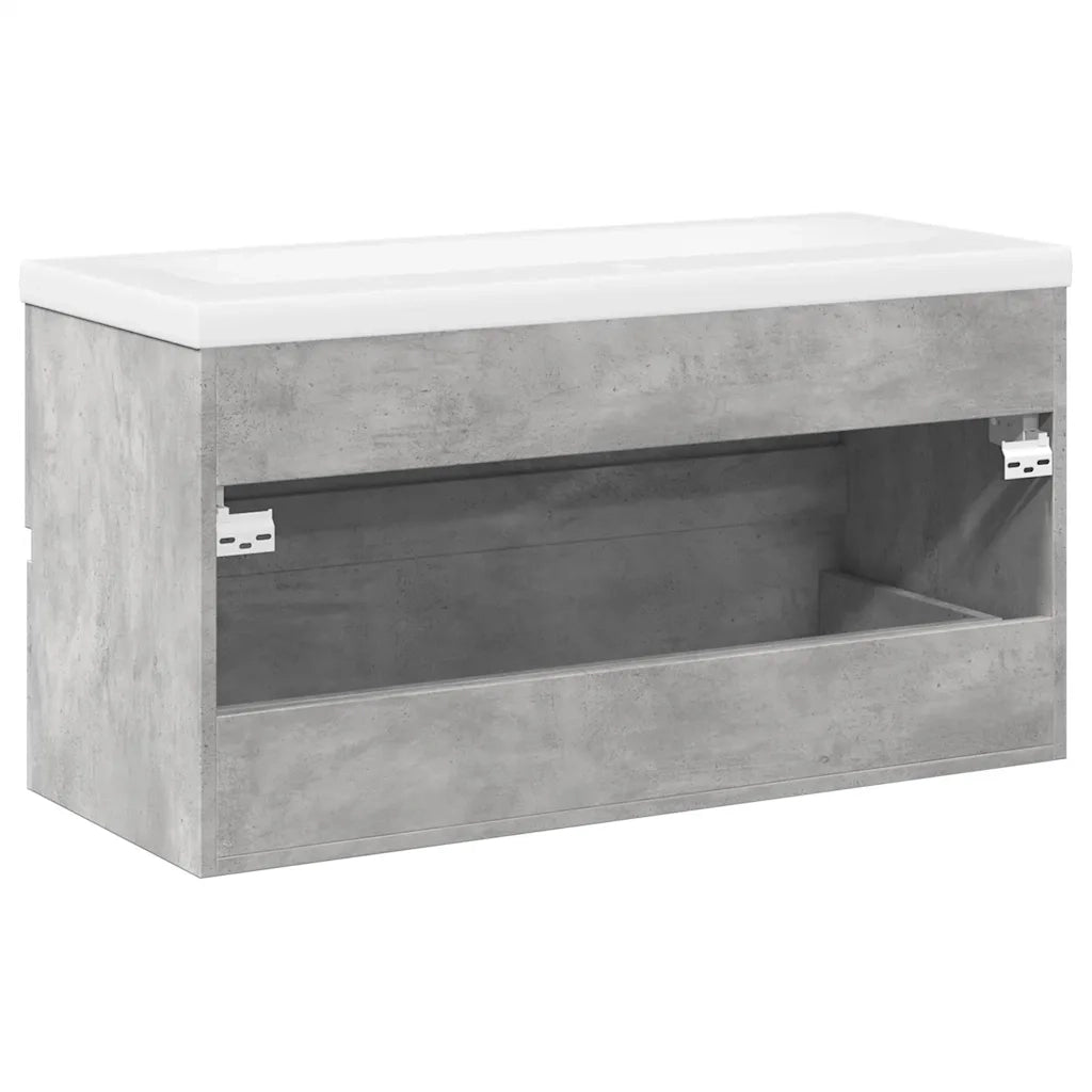 vidaXL Set Mobili da Bagno 2 pz Grigio Cemento in Legno Multistrato