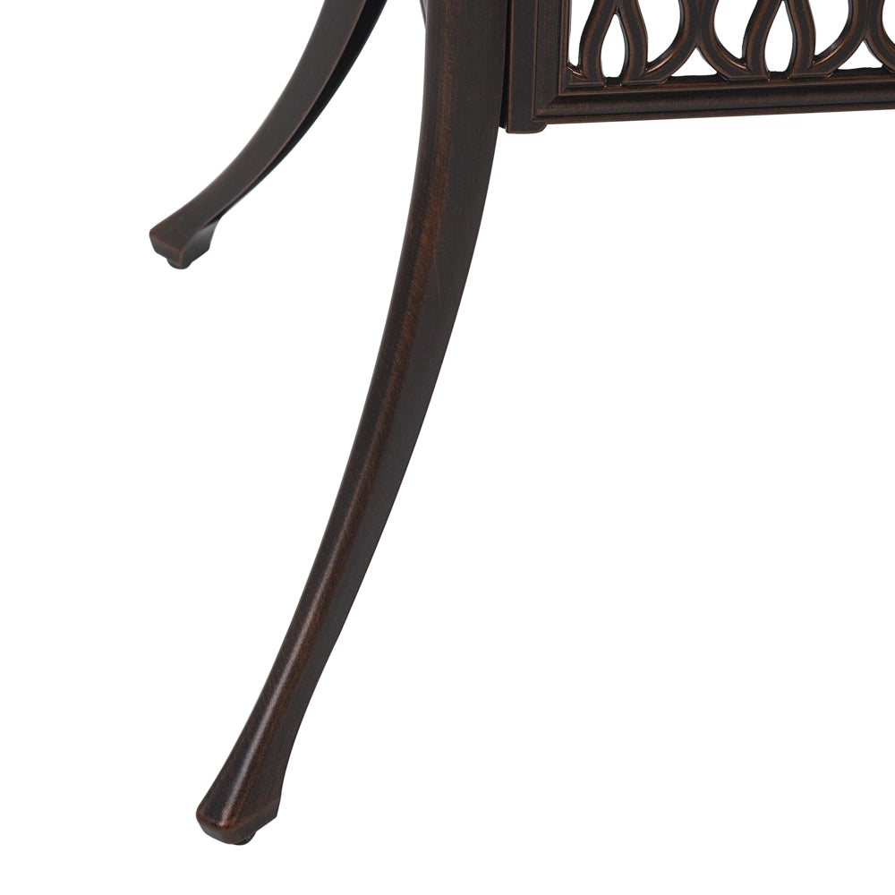 Tavolo da pranzo da giardino in alluminio marrone rotondo ø 90 cm da esterno vintage
