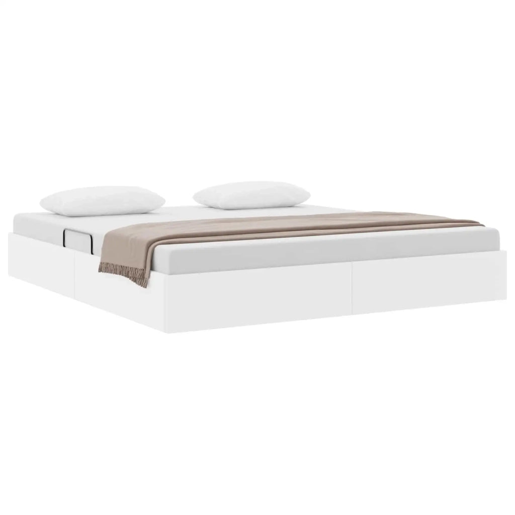 Letto ottomano Bianco Puro 180 x 200 cm Pelle Sintetica 3442783