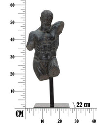 Scultura Museum Man 26x22x57,5 cm in Poliresina e Ferro Nero