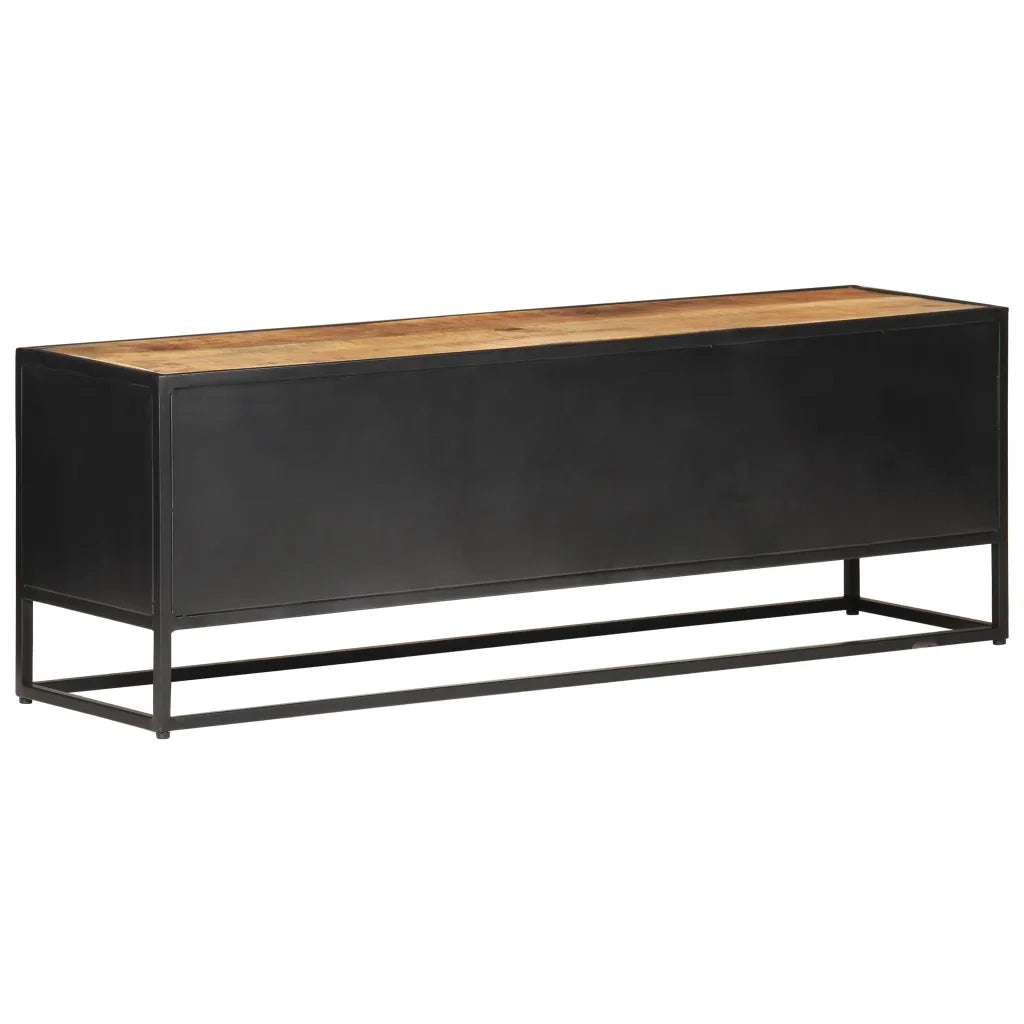 Mobile Porta TV 120x30x40 cm in Legno di Mango Grezzo e Canna cod mxl 64069