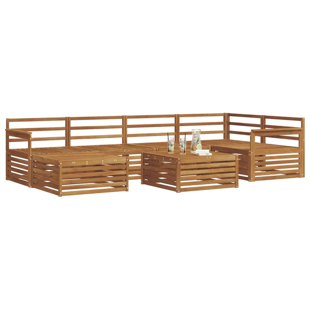 Set di divani da esterno 7 pcs Naturale
