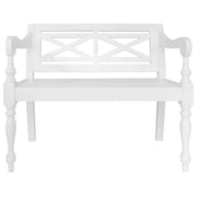 Panchina Batavia 98 cm in Legno Massello di Mogano Bianca 246966