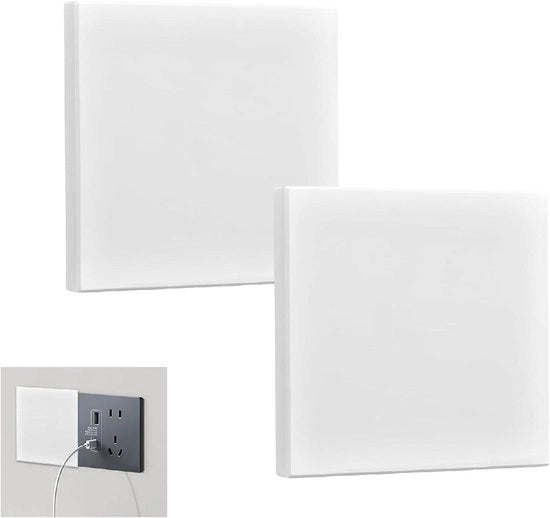 Pannelli di copertura per interruttori (2 pezzi) 86 x 86 cm - Copertura per prese di corrente - Bianco - Adatto per prese di corrente non utilizzate o interruttori
