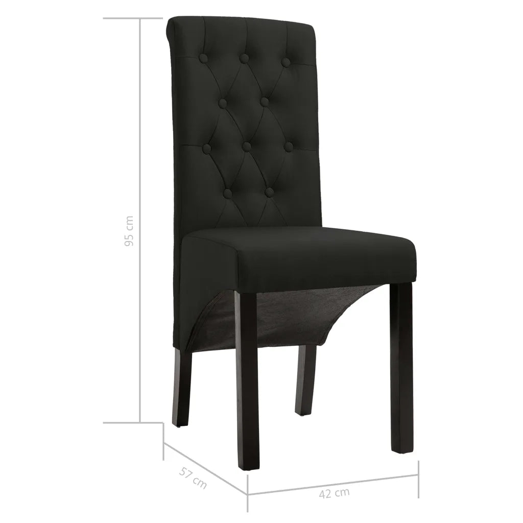 Sedie da Pranzo 2 pz Nere in Tessuto cod mxl 31536