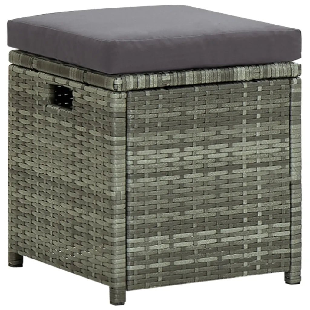Set Divani da Giardino 6 pz con Cuscini in Polyrattan Grigio cod mxl 37778