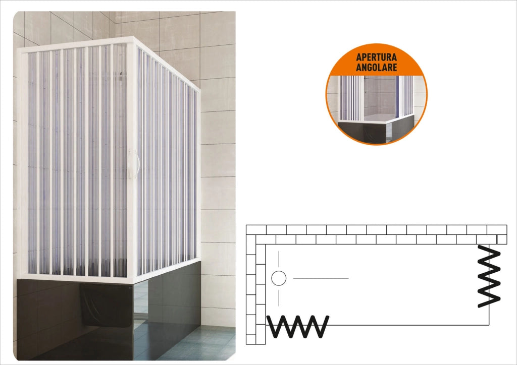 BRIXO PIRANHA BOX DOCCIA PARETE VASCA IN PVC 70 X 170 CM