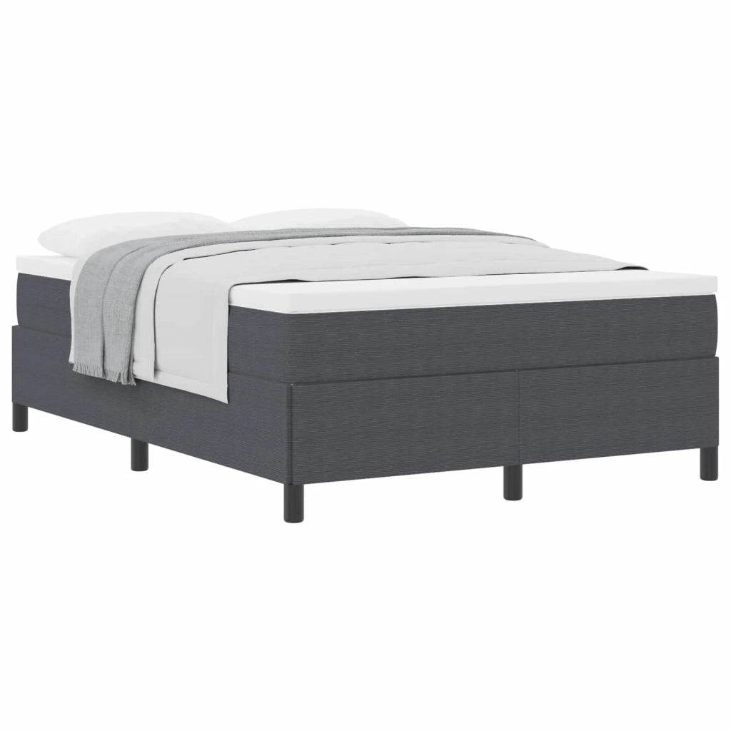 Letto a molle Grigio Scuro 160 x 200 cm Tessuto in Cords 42006978