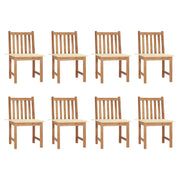 Sedie da Giardino con Cuscini 8 pz in Legno Massello di Teak cod mxl 13046