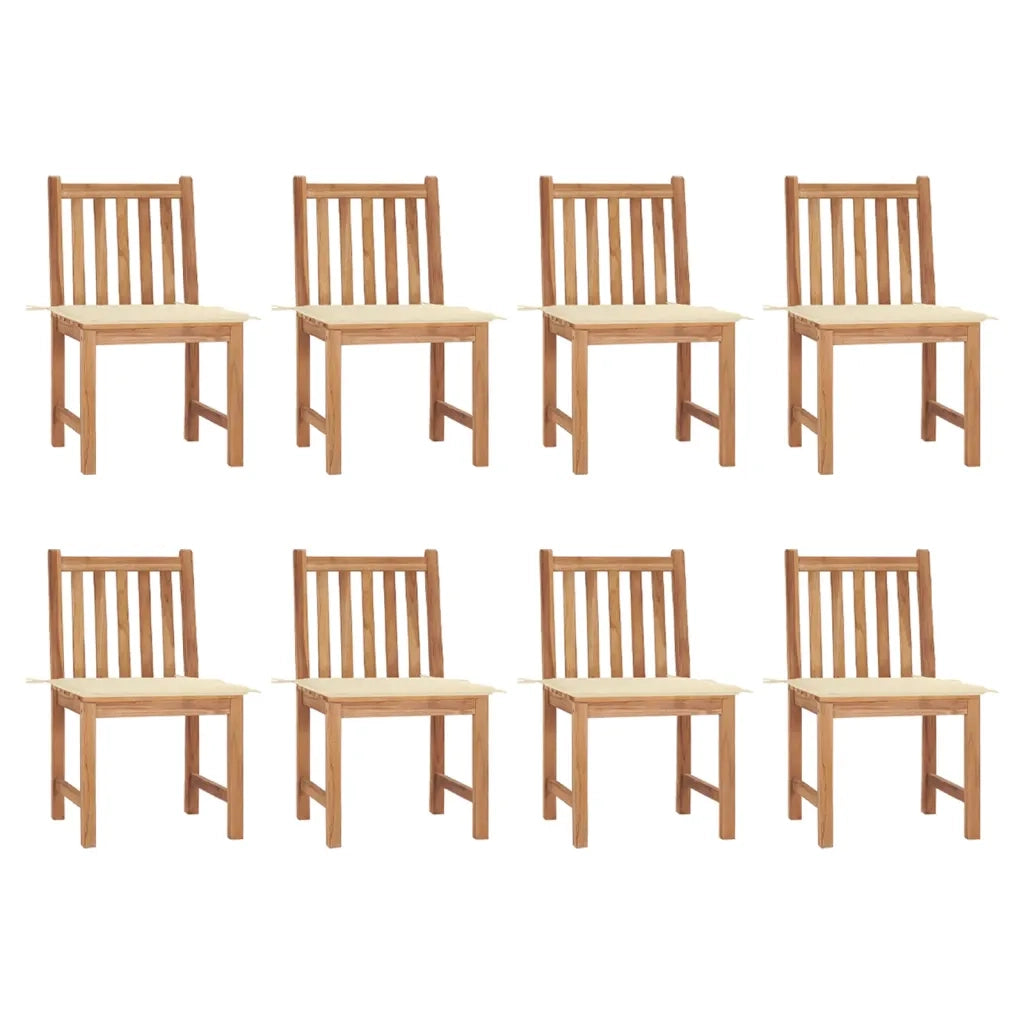 Sedie da Giardino con Cuscini 8 pz in Legno Massello di Teak cod mxl 13046