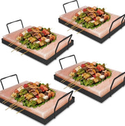 Accessorio BBQ Zout Tile 20 cm x 30 cm x 3 cm (Con Supporto in Ferro di Piatto BBQ) 4X