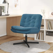 vidaXL Poltrona Relax con Base Girevole Blu 63 x 75 x 76 cm Velluto