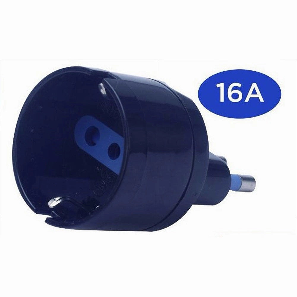 Trade Shop - Adattatore Spina Elettrica 2p+t 16a Con 1 Presa Ita 10a/schuko 16a 2p+t Nero 83036 -