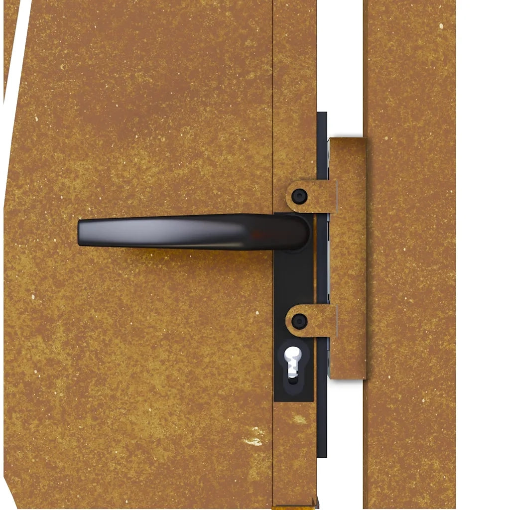 Cancello da giardino 100x75 cm in acciaio Corten con design erba 153172