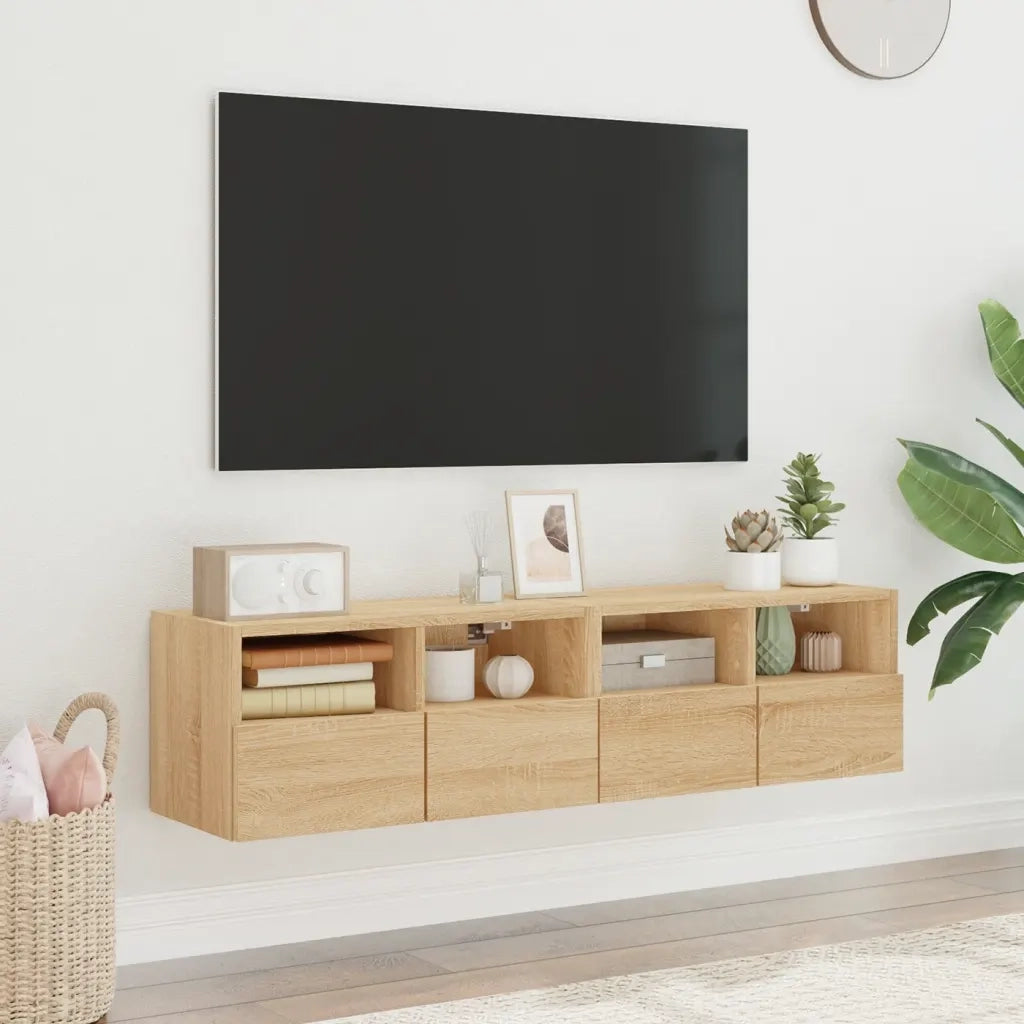 Mobili TV Parete 2pz | Armadietto TV | Mobile Porta TV Rovere Sonoma 60x30x30cm Legno Multistrato