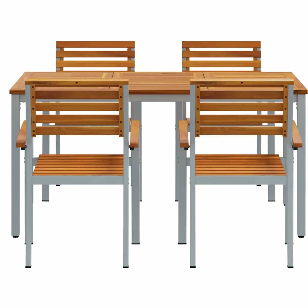 Set da Pranzo per Giardino 5 pcs Grigio 3284407