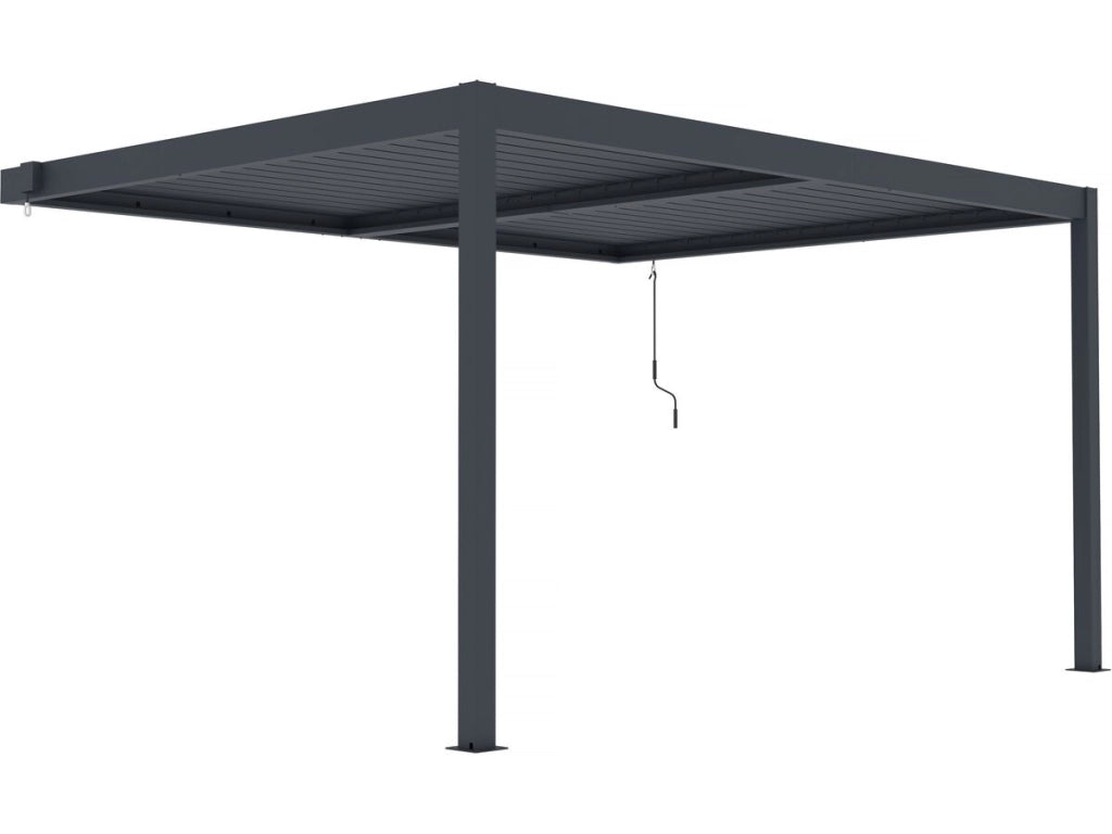 Pergola addossata in alluminio "Windsor" - Grigio antracite - 3 x 4 m