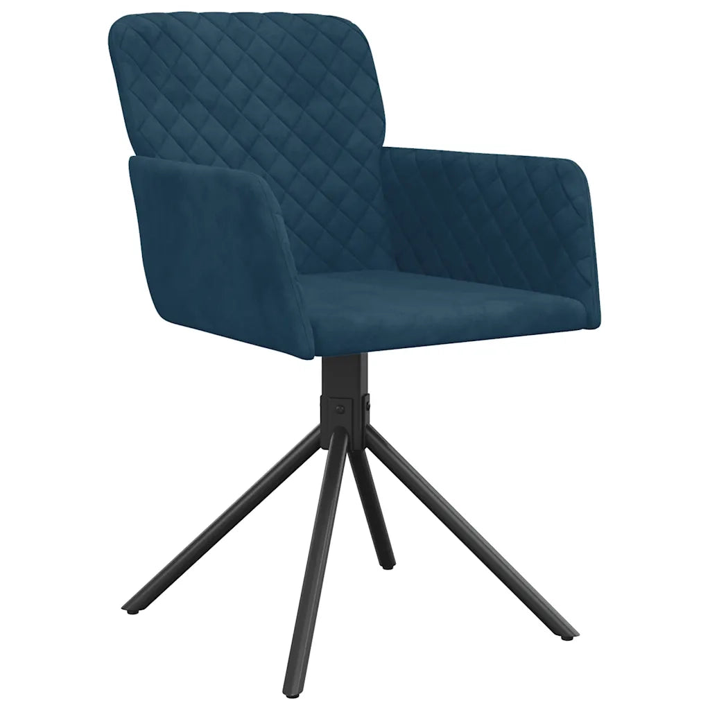 Sedie da Pranzo Girevoli 2 pz Blu in Velluto 344789