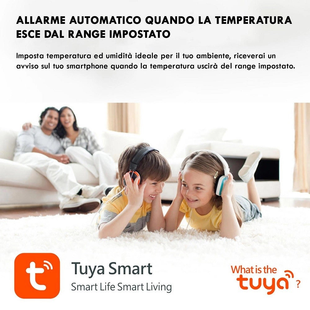 Trade Shop - Termometro Smart Wifi Sensore Temperatura Umidita App Ifttt Smart Life Alexa Google -