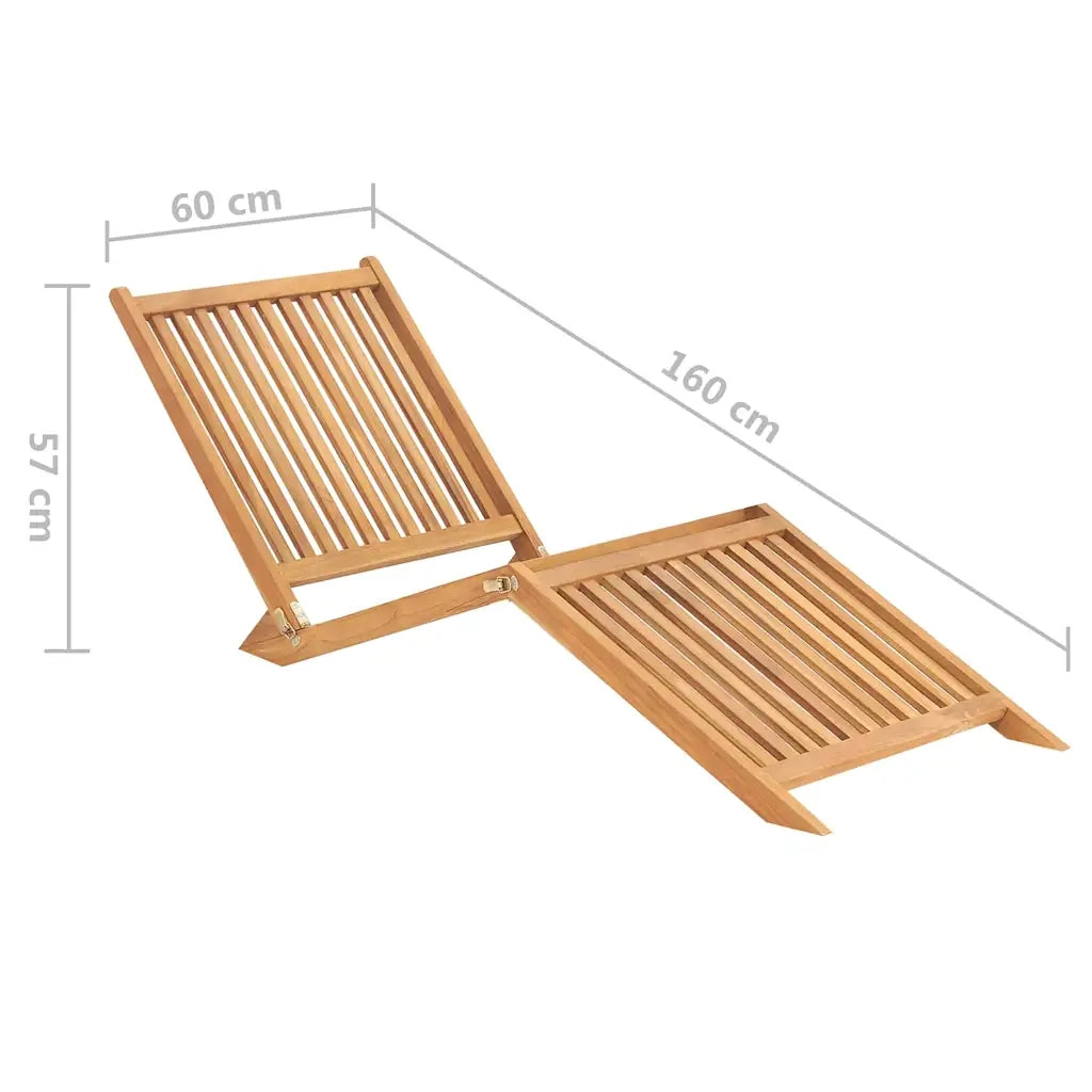 Lettino Prendisole | Sdraio da giardino | Lettino da sole in Legno Massello di Teak