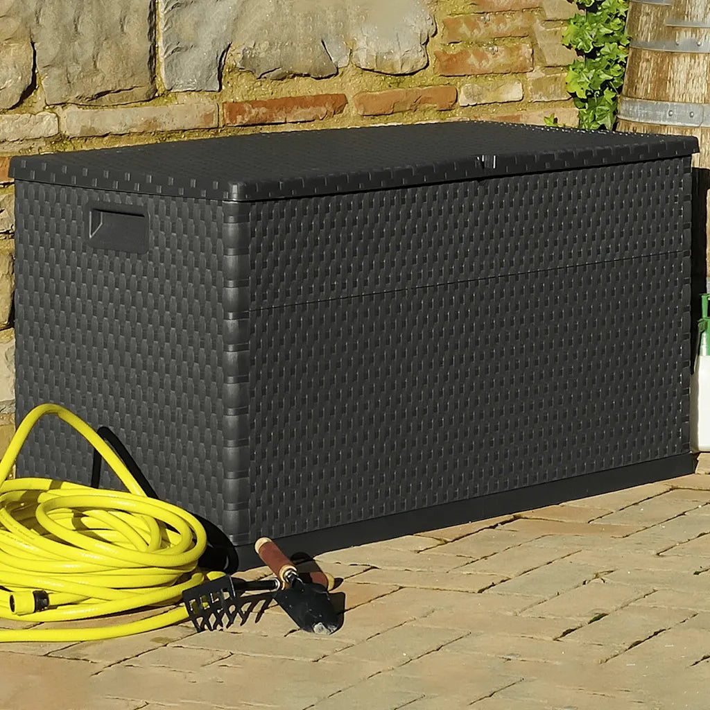 Baule da Giardino Antracite 120x56x63 cm in Rattan PP 43711