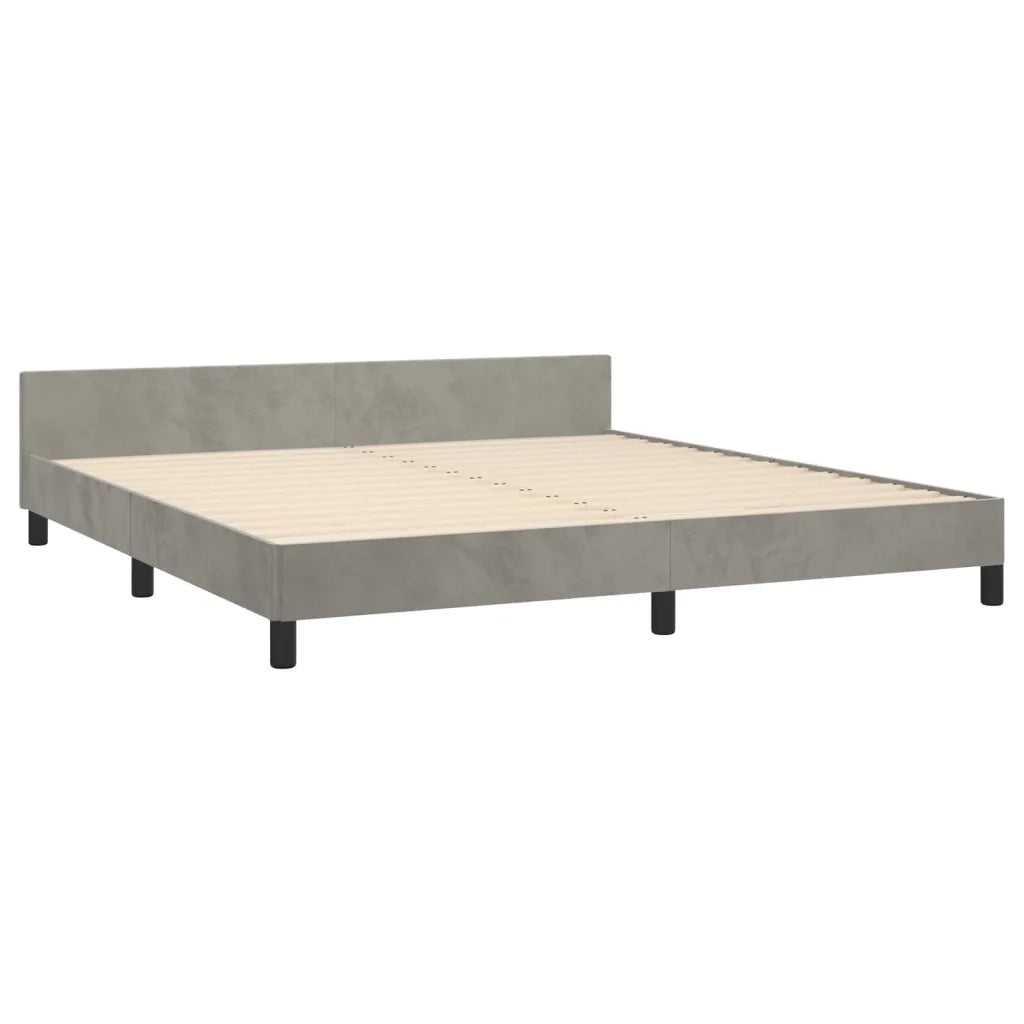 Giroletto con Testiera-Struttura Letto con testiera Grigio Chiaro 180x200 cm in Velluto 861421