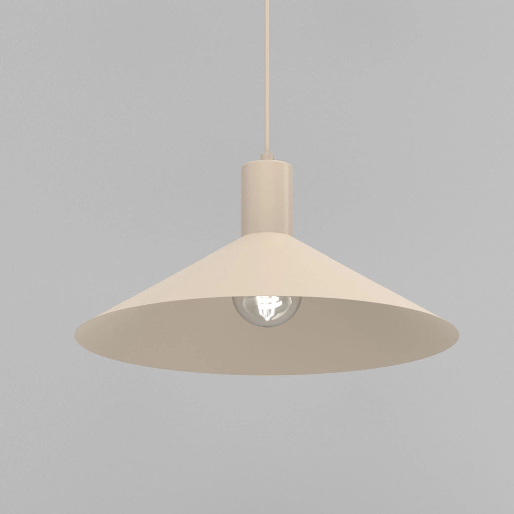 Lampada a sospensione Nox conica beige 1xE27 40 cm Luminex