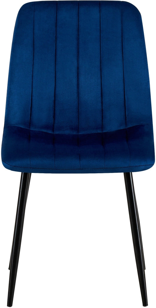 Set di 4 sedie Dijon blu,Velluto