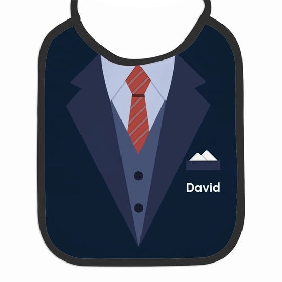 Slab Personalizzabile per Adulto | Disegno per Cravatta e Cappello | Grande Slab Bianco con Nome Personalizzabile | Con Fiocchi per Cravatte | Bordo Nero