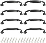 Maniglia di Apertura Cassetto in Alluminio Nero 96 mm - 8 Pezzi - Vintage - Maniglia a Mano - Ideale per Cucine - Installazione Facile - Maniglia di Cassetto