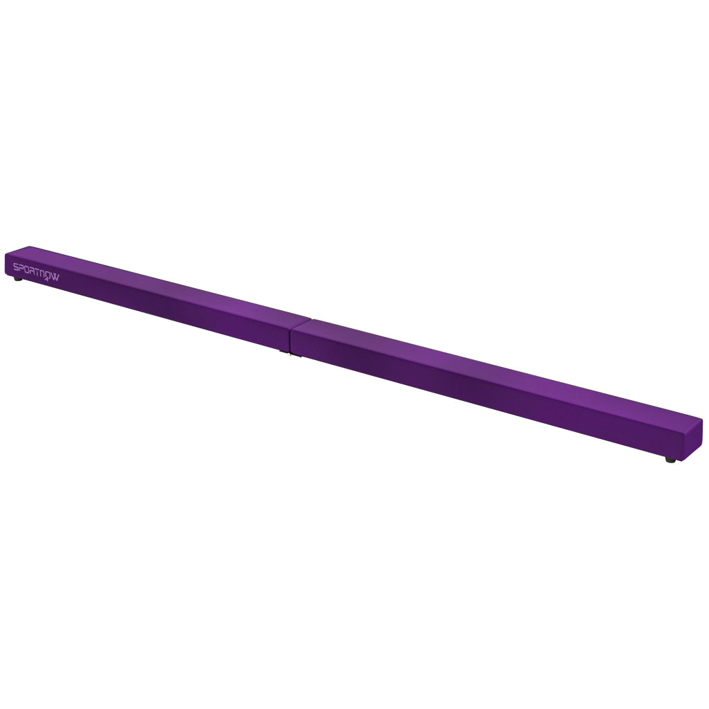 Poutre Gymnastique Pliable 210 cm en Velours Violet