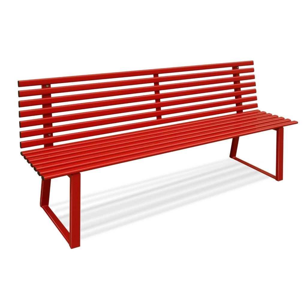 Andrys Panchina Giardino con Schienale 150x50x82 Zincata Rossa