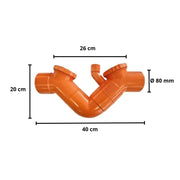 Sifone con sfiato in pvc (2 Tappi) : Diametro - 80