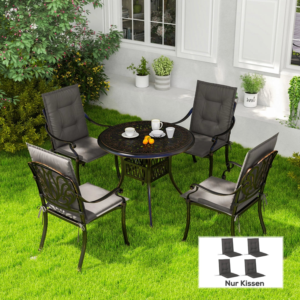 Set di 4 cuscini per sedie ¨C zephmum ¨C grigio scuro 108x50x5 cm