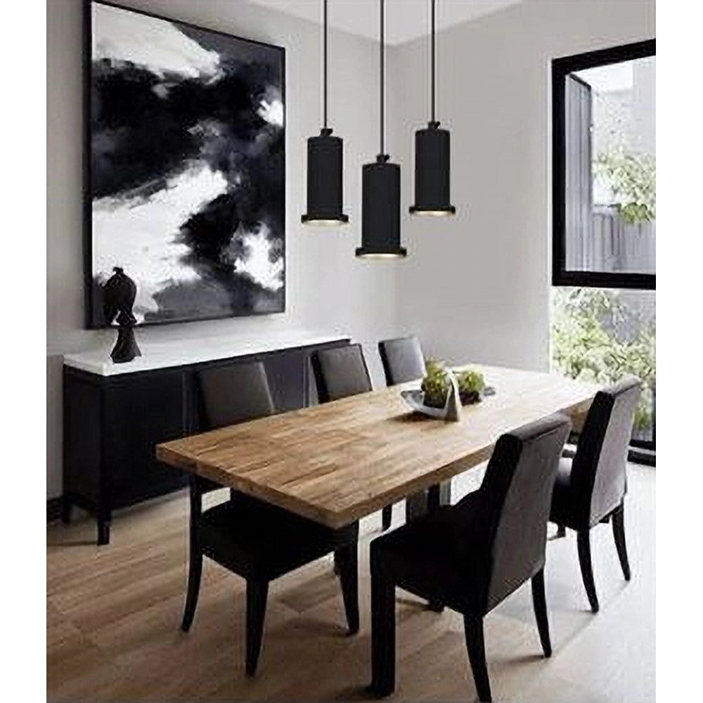 Trade Shop - Lampadario A Sospensione Moderna Contemporaneo Nero Oro Portalampada Pendente E27 33825 -