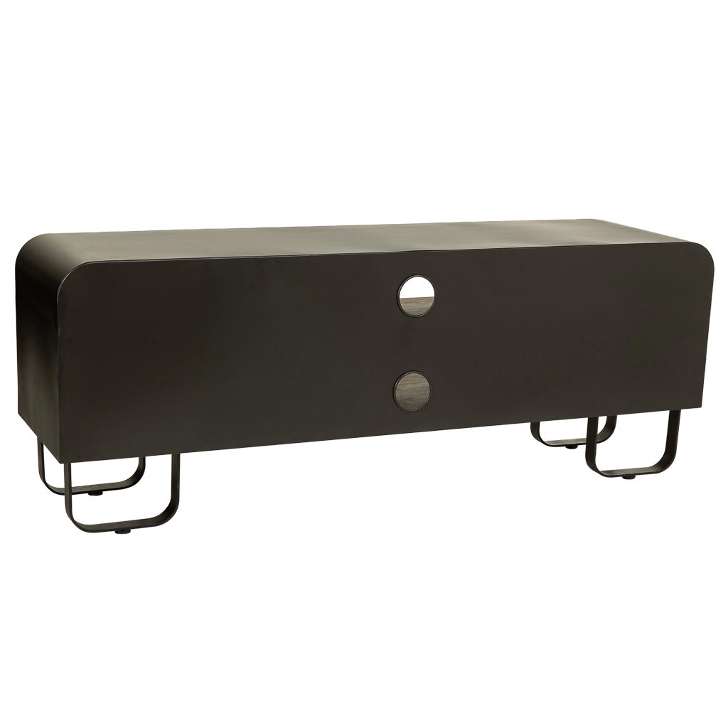 Mobile basso in legno e metallo nero 150x42x58h cm