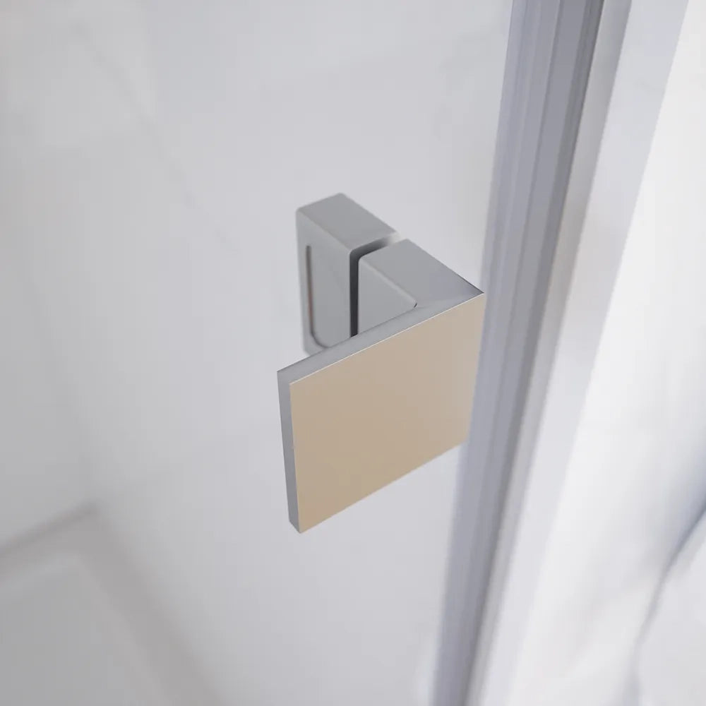 Porta doccia 70cm apertura a battente lato sinistro con cerniere, profili cromati e vetro da 8mm trasparente h195 | Fiji