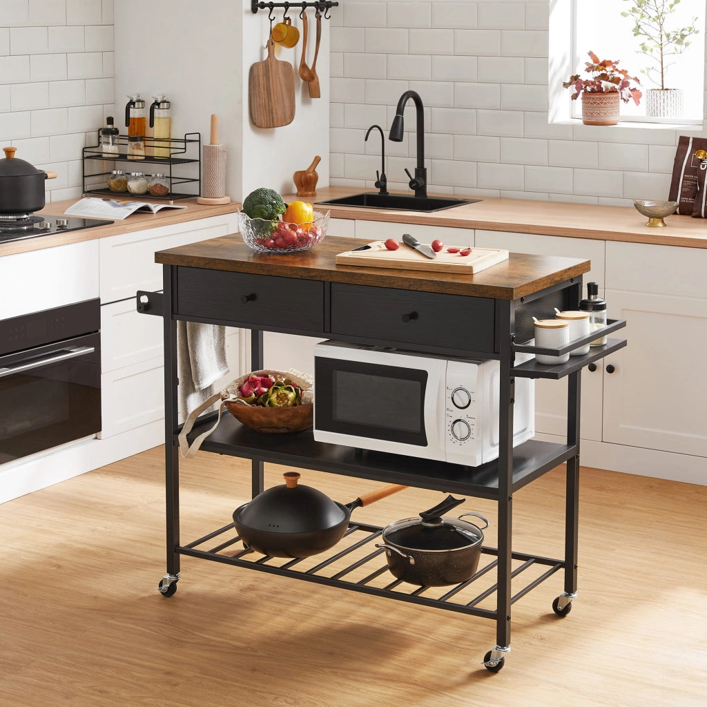 Isola da cucina VALORA, marrone rustico, stile loft - KKI003B01