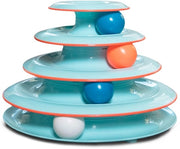 Giocattolo per gatti con 4 livelli di gioco interattivo - pista circolare con palline mobili soddisfa le esigenze di caccia, gioco e allenamento di Kitty