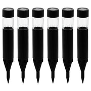 Set 6 Pali Solari Da Esterno Rosalba Alluminio Nero 6 Luci Led 0,06W Ip44