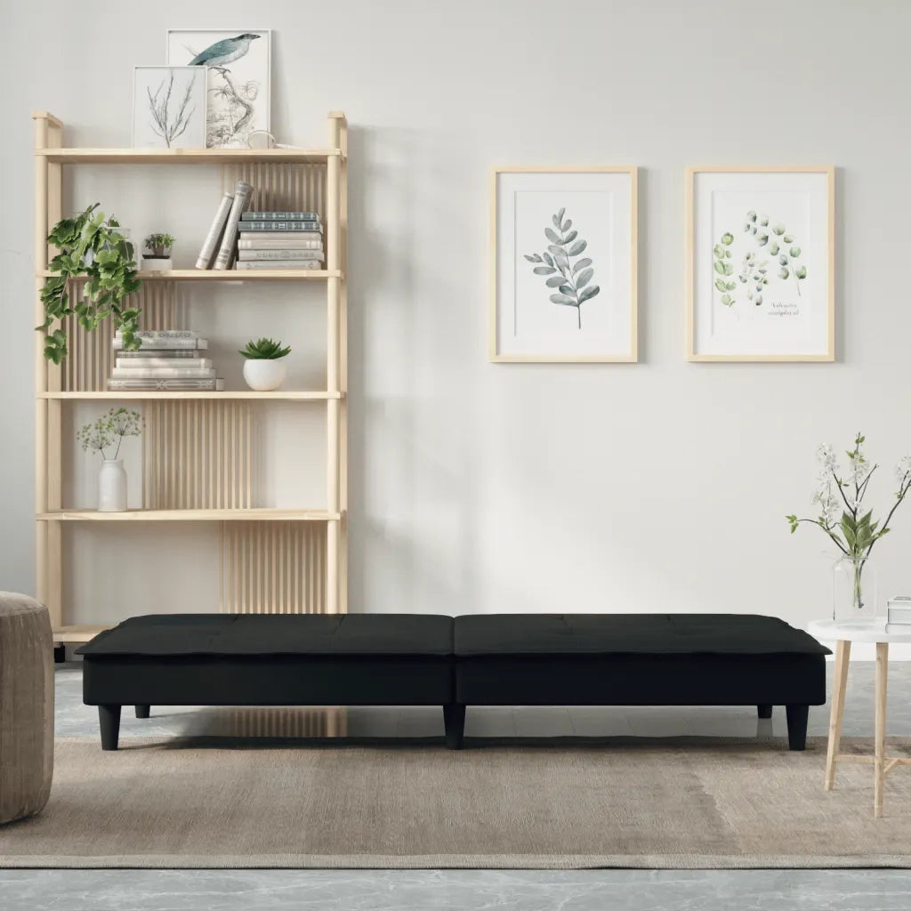 vidaXL Divano Letto Nero in Tessuto