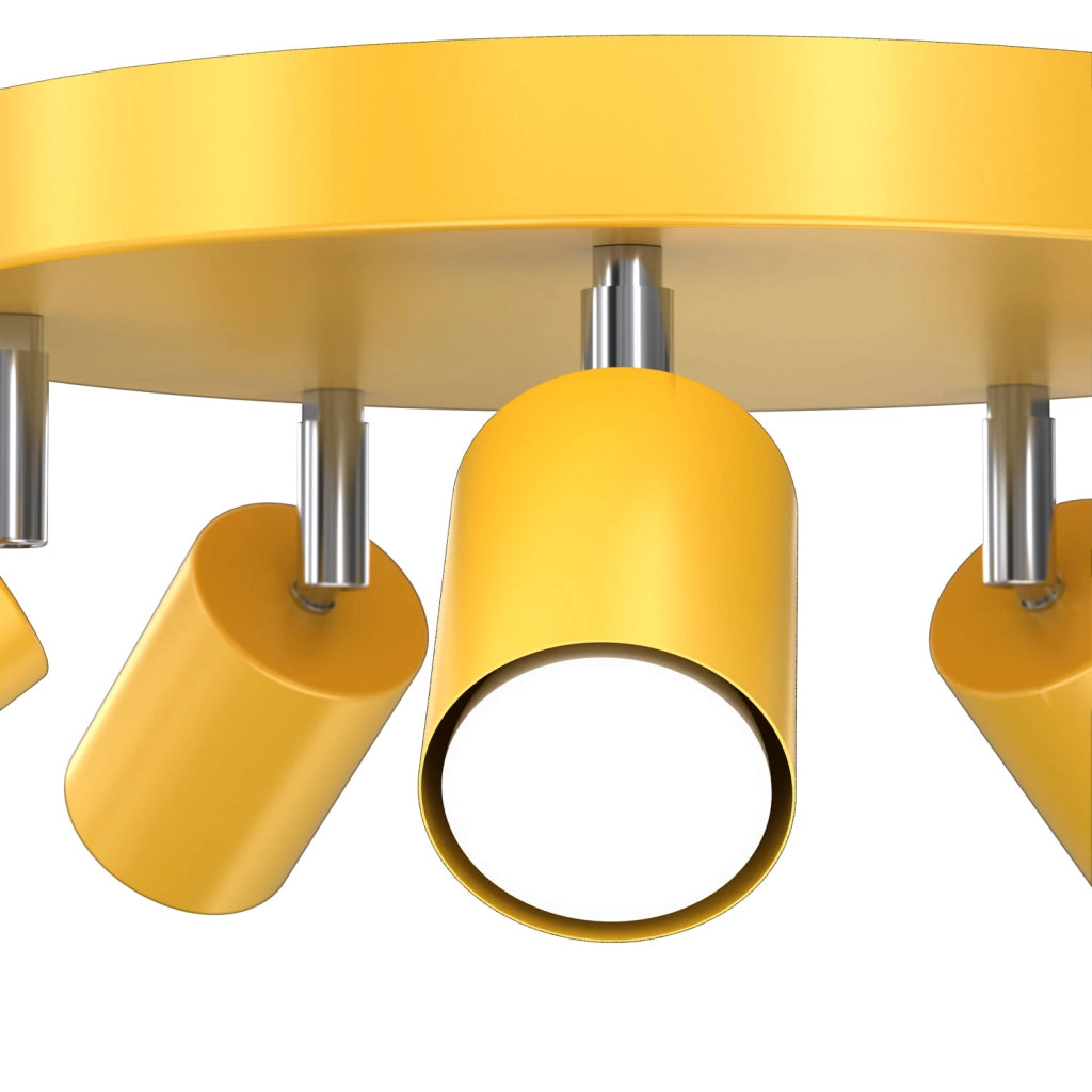 Lampada da soffitto Fun 5xGU10 gialla in metallo Luminex