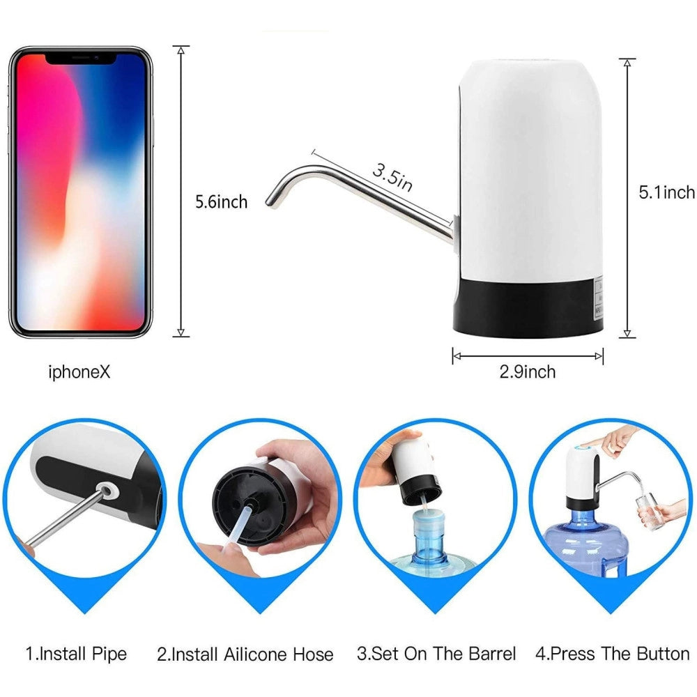 Trade Shop - Dispenser Erogatore D'acqua Rubinetto Elettrico Per Boccioni Ricaricabile Usb -