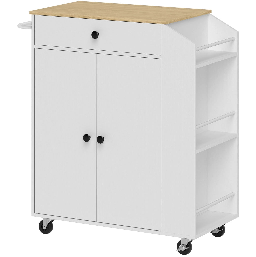 Carrello da cucina 82x38x86,5 cm bianco – isola mobile e contenitore