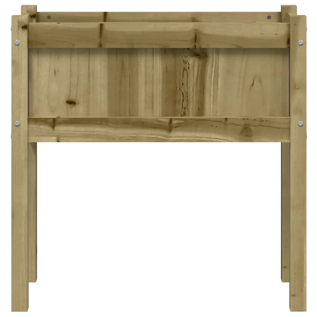 Fioriera rialzata per piante fiori giardino terrazze set da 2 con gambe in legno di pino impregnato marrone 02_0039015
